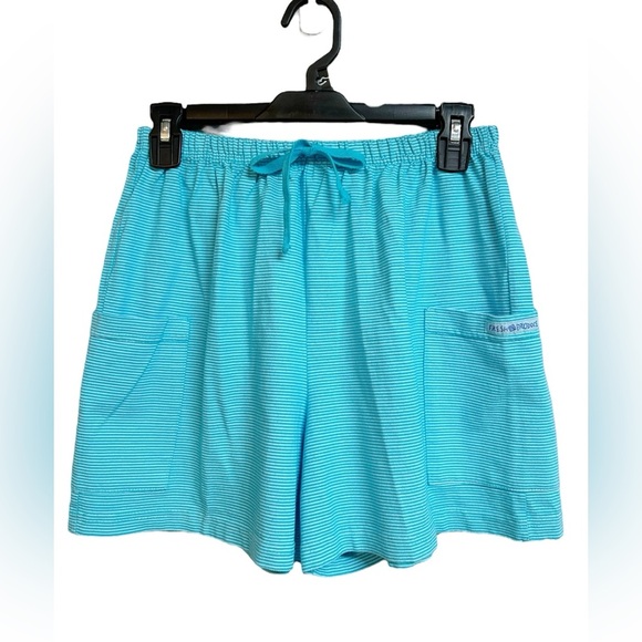 fresh produce Pants - Fresh Produce Blue Striped Cotton Shorts Size Medium
